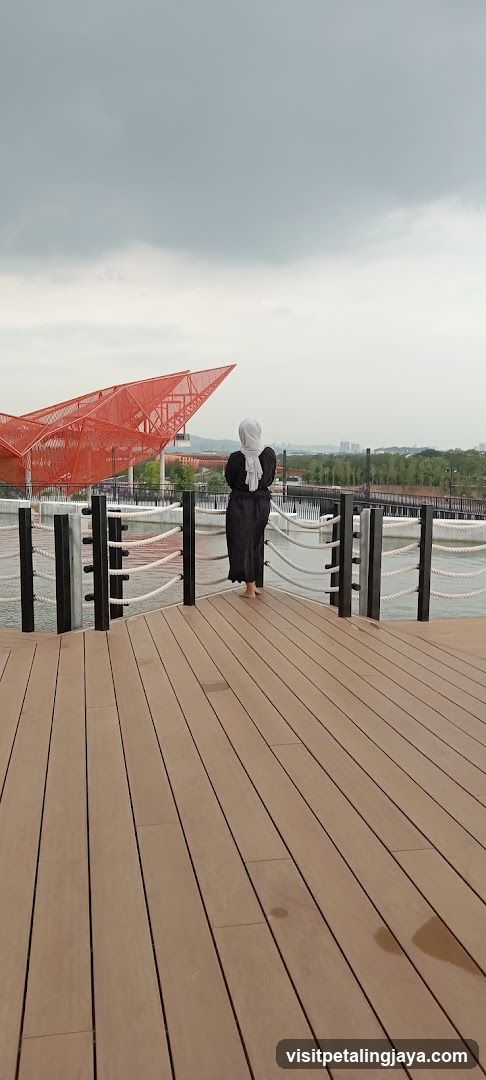 Woman looking out at a scenic view