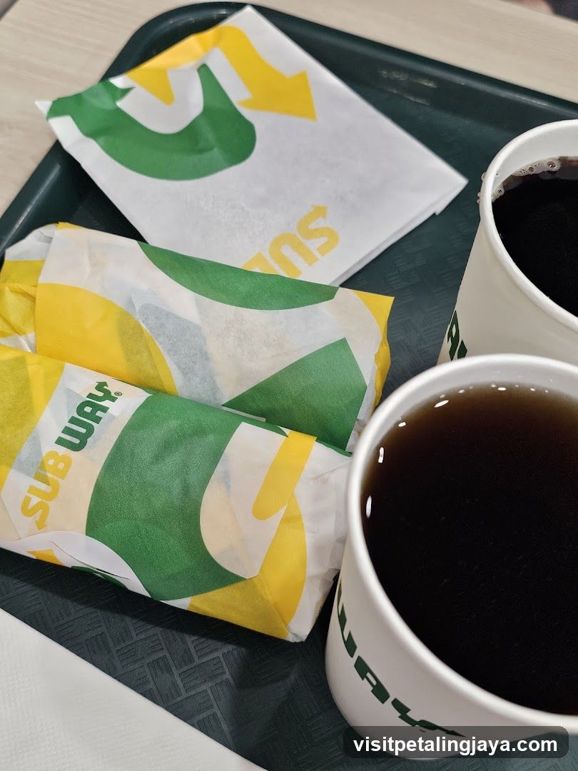 Subway Sandwiches and Drinks