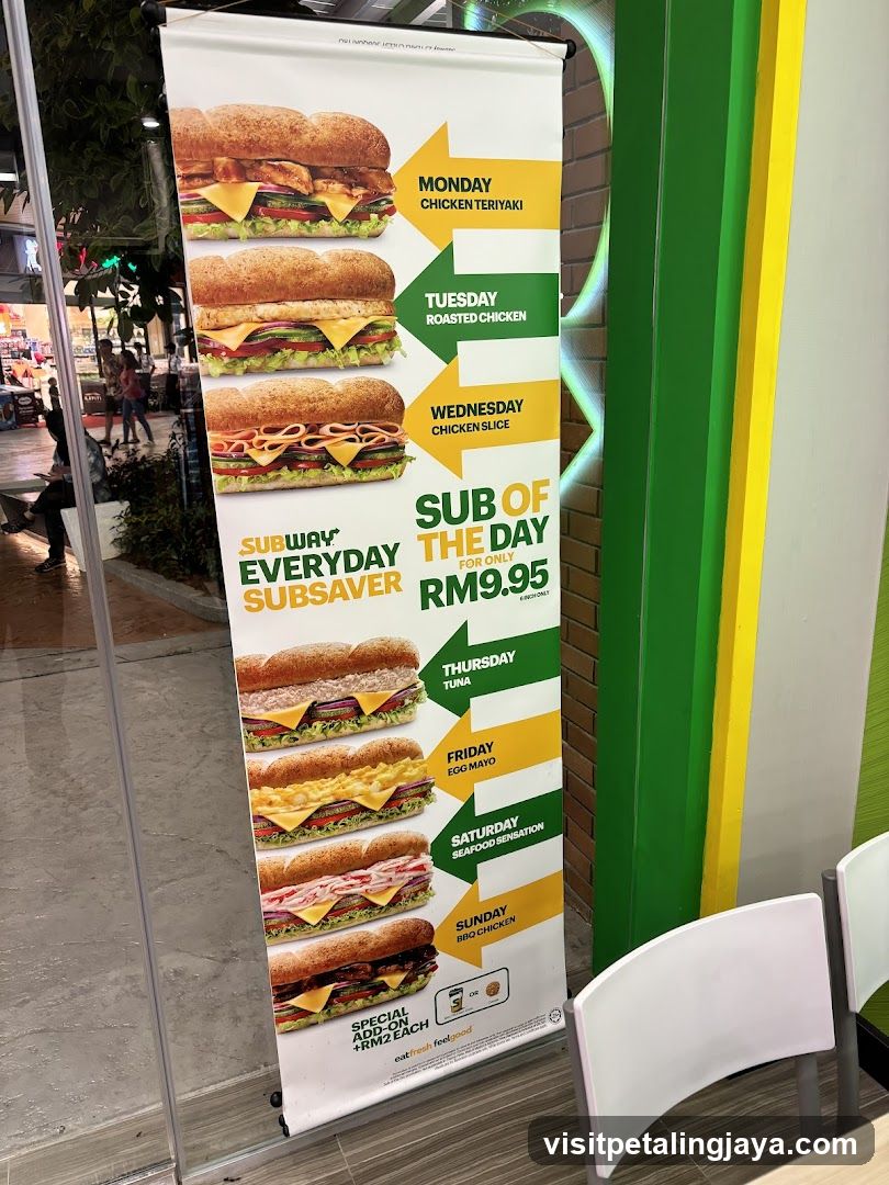 Subway Everyday Subsaver Menu