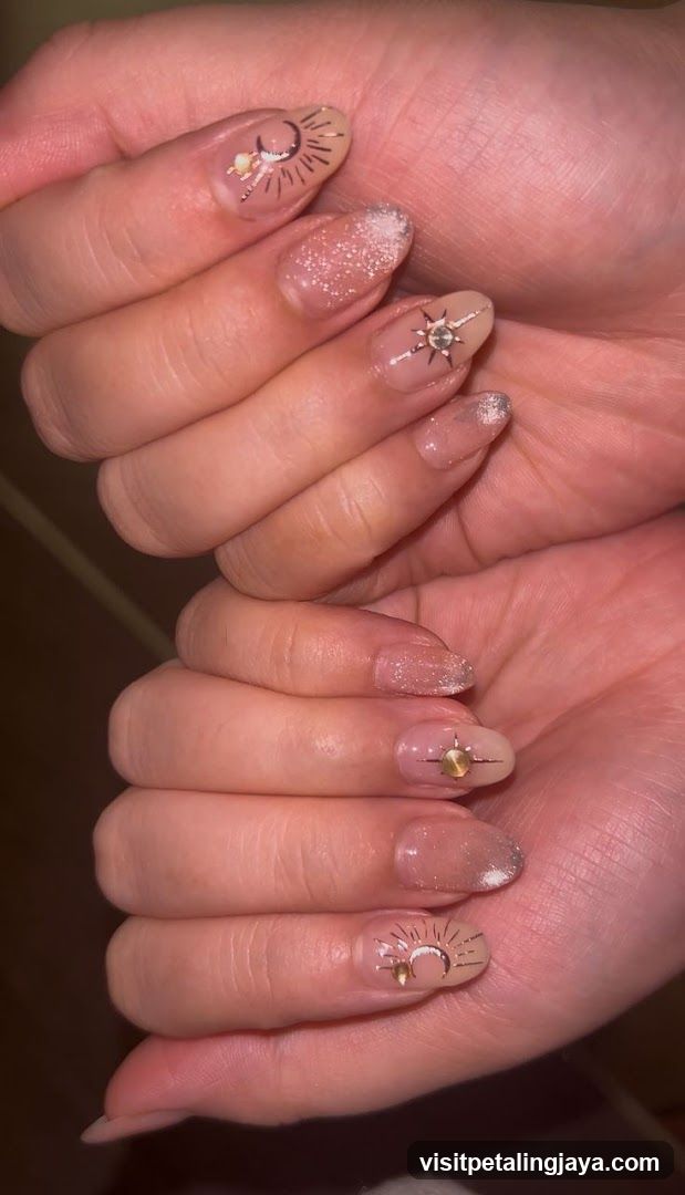 Celestial Themed Nails
