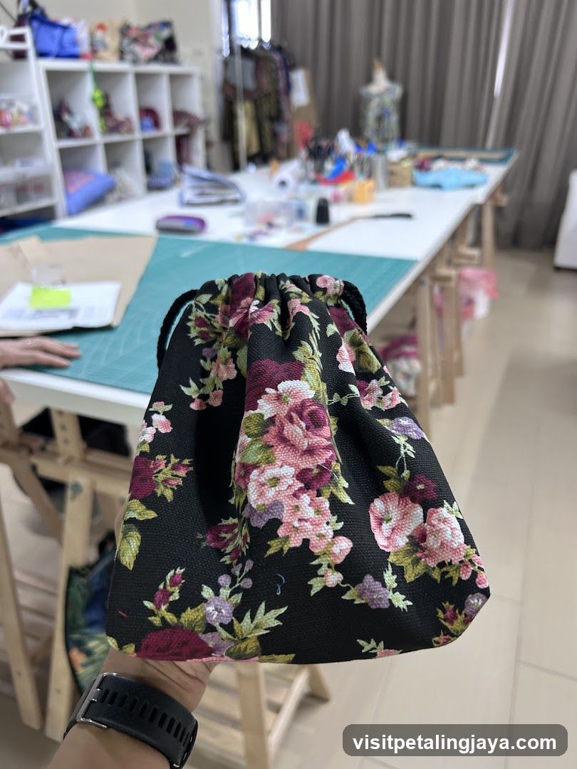 Floral Drawstring Bag