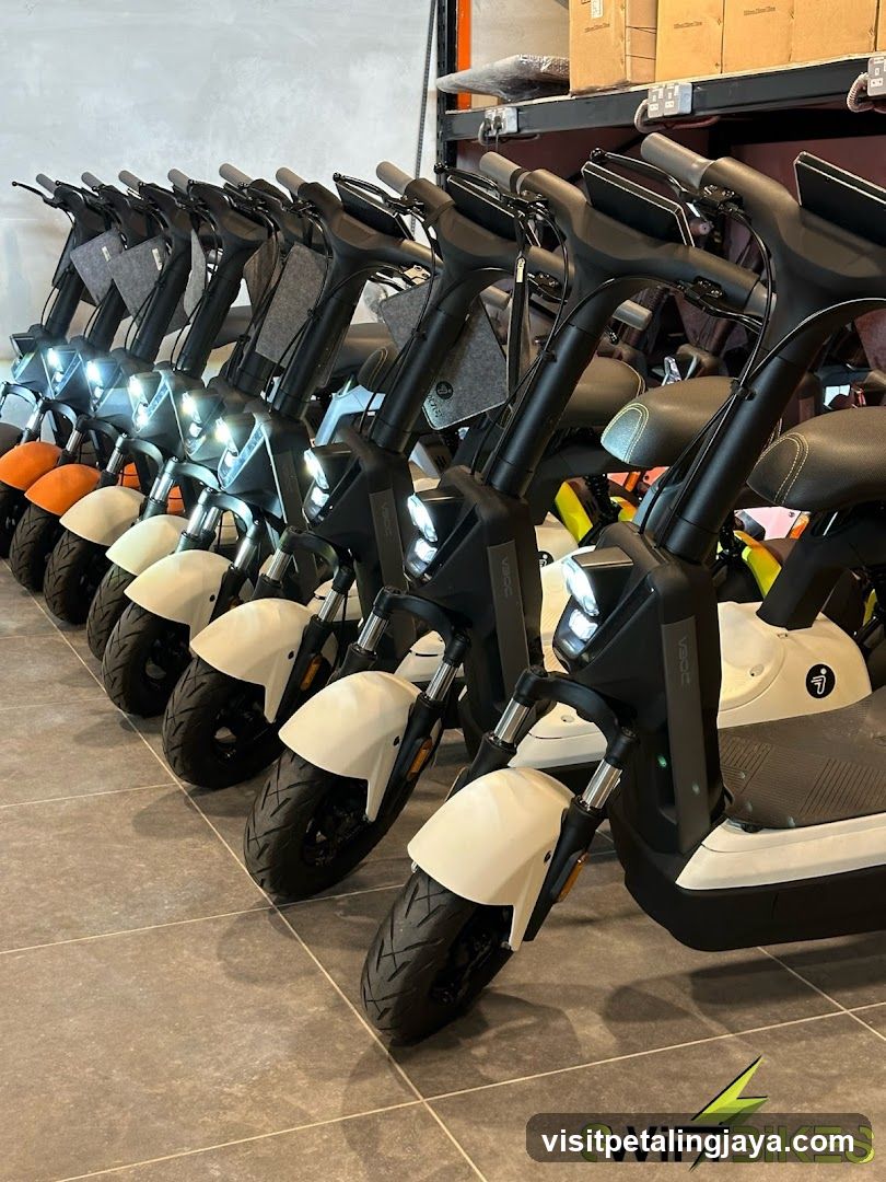 Electric Scooters Lined Up