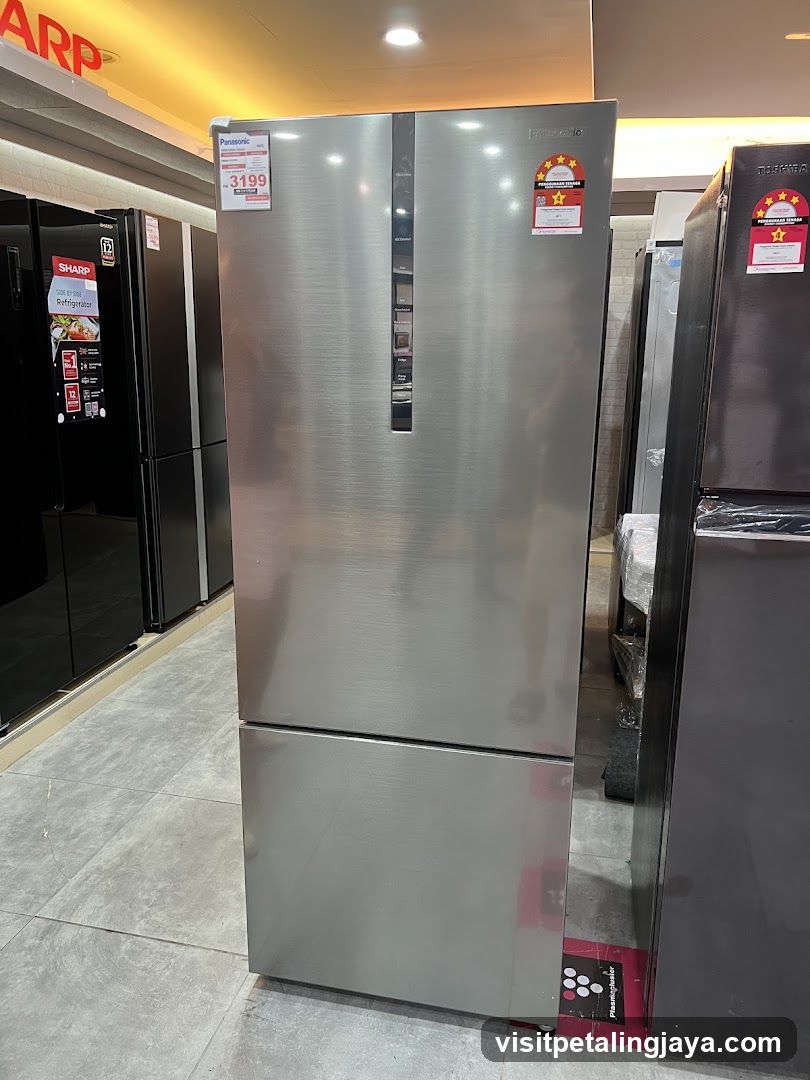 Refrigerators on display