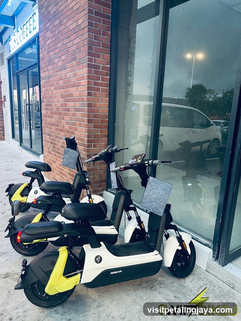 Electric Scooters Outside a Shop