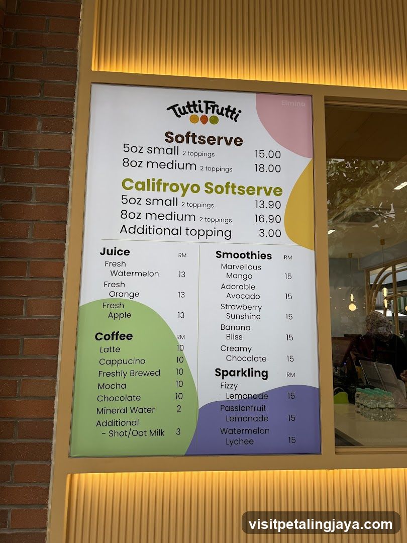 Tutti Frutti Menu