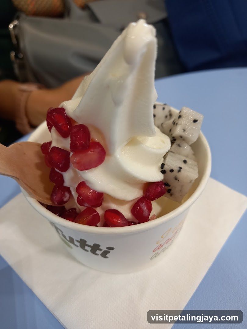 Frozen Yogurt with Fruit Toppings