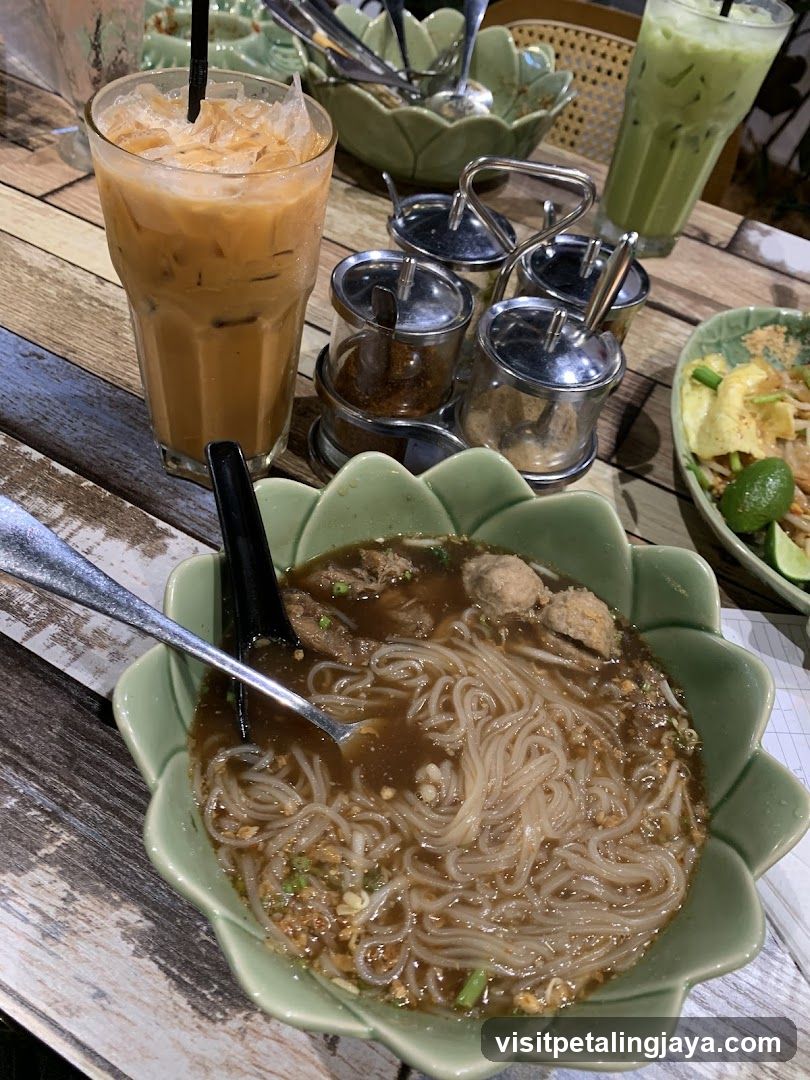 Thai Noodle Soup and Drinks