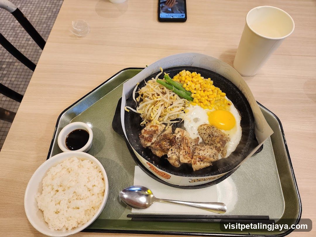 Sizzling Chicken Steak with Rice