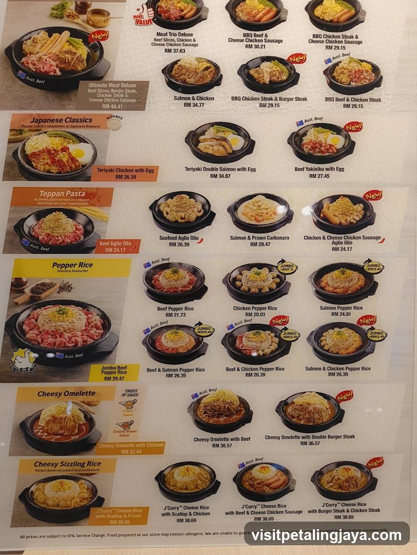 Pepper Lunch Menu