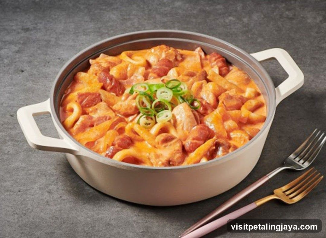 Creamy Tteokbokki with Meat