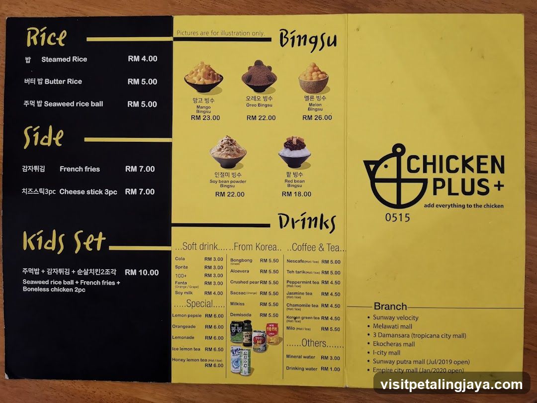 Chicken Plus+ Menu