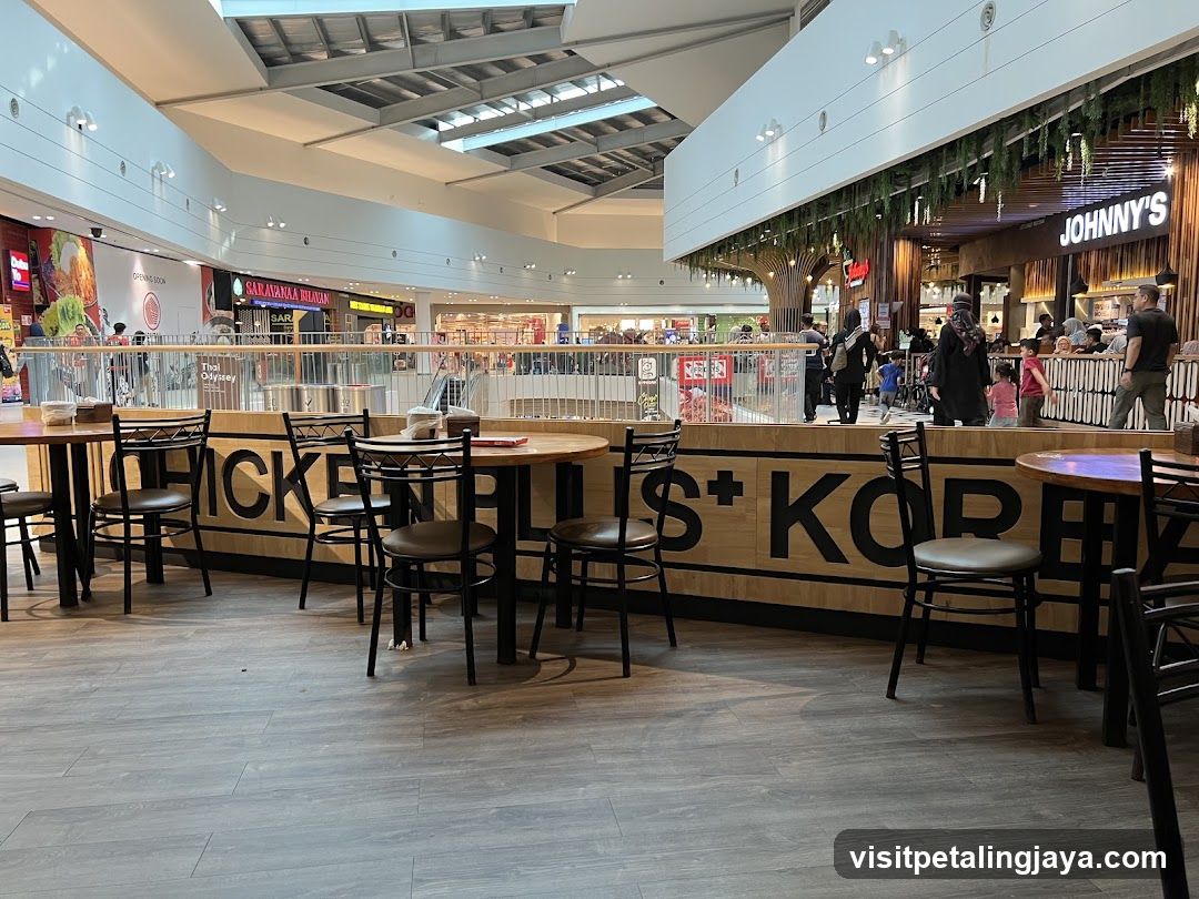 Food court seating area