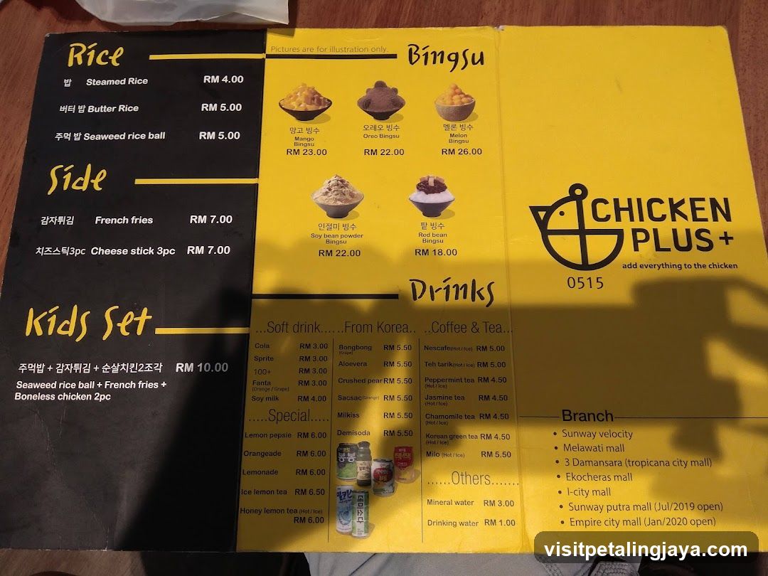 Chicken Plus Menu