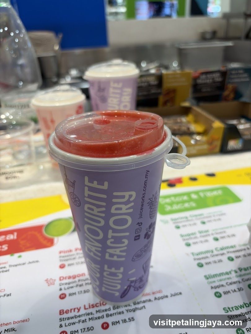 Juice Factory Cup and Menu