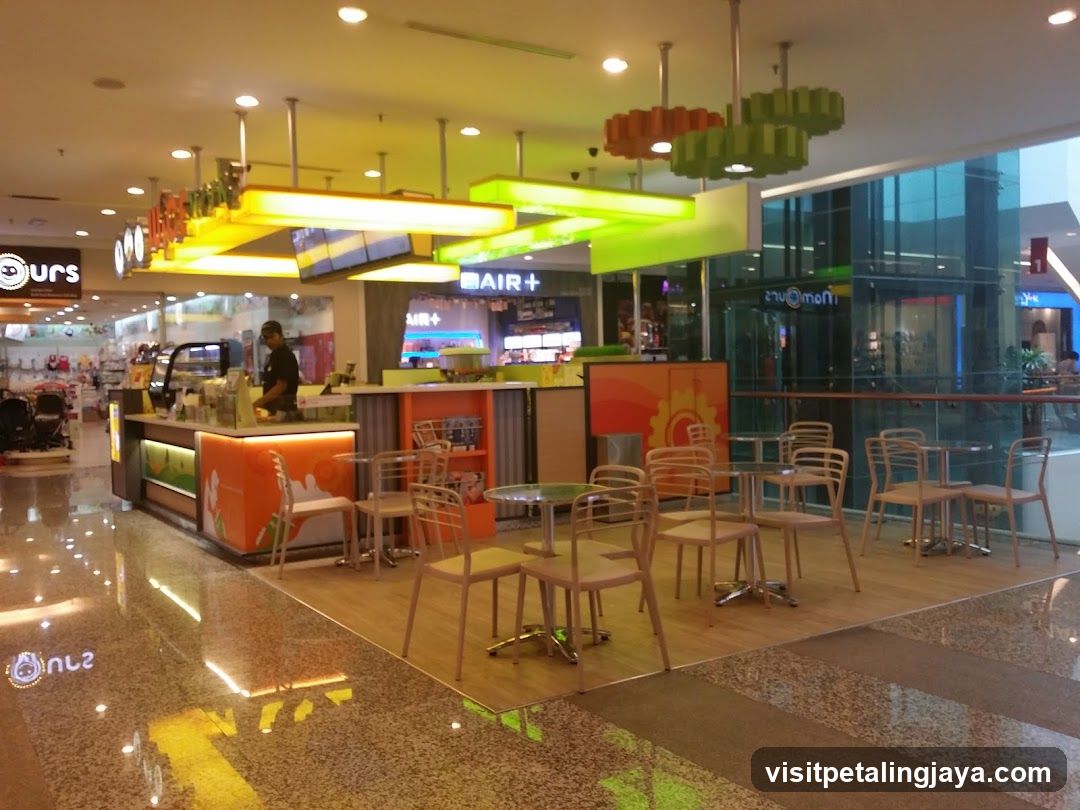Cafe counter with seating area