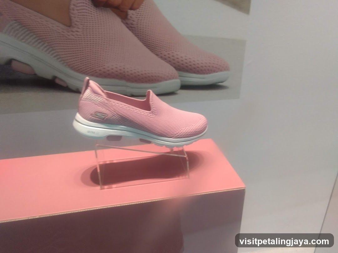 Pink Skechers Shoes Display