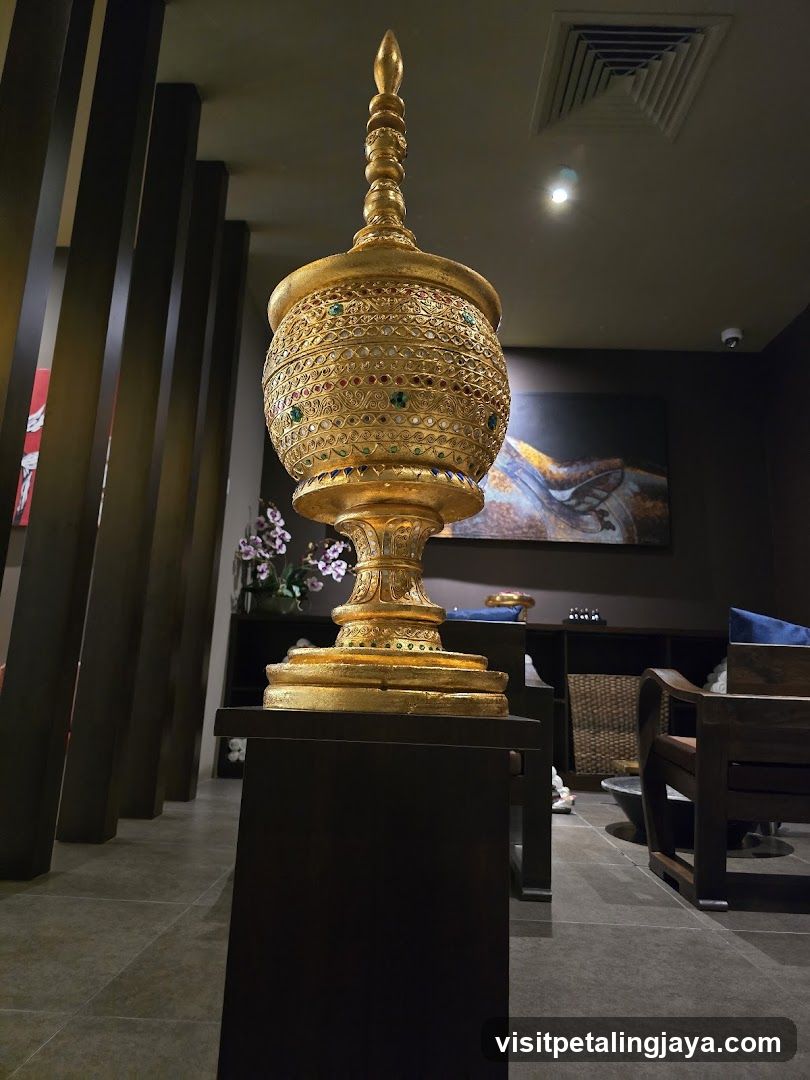 Ornate Golden Urn Display