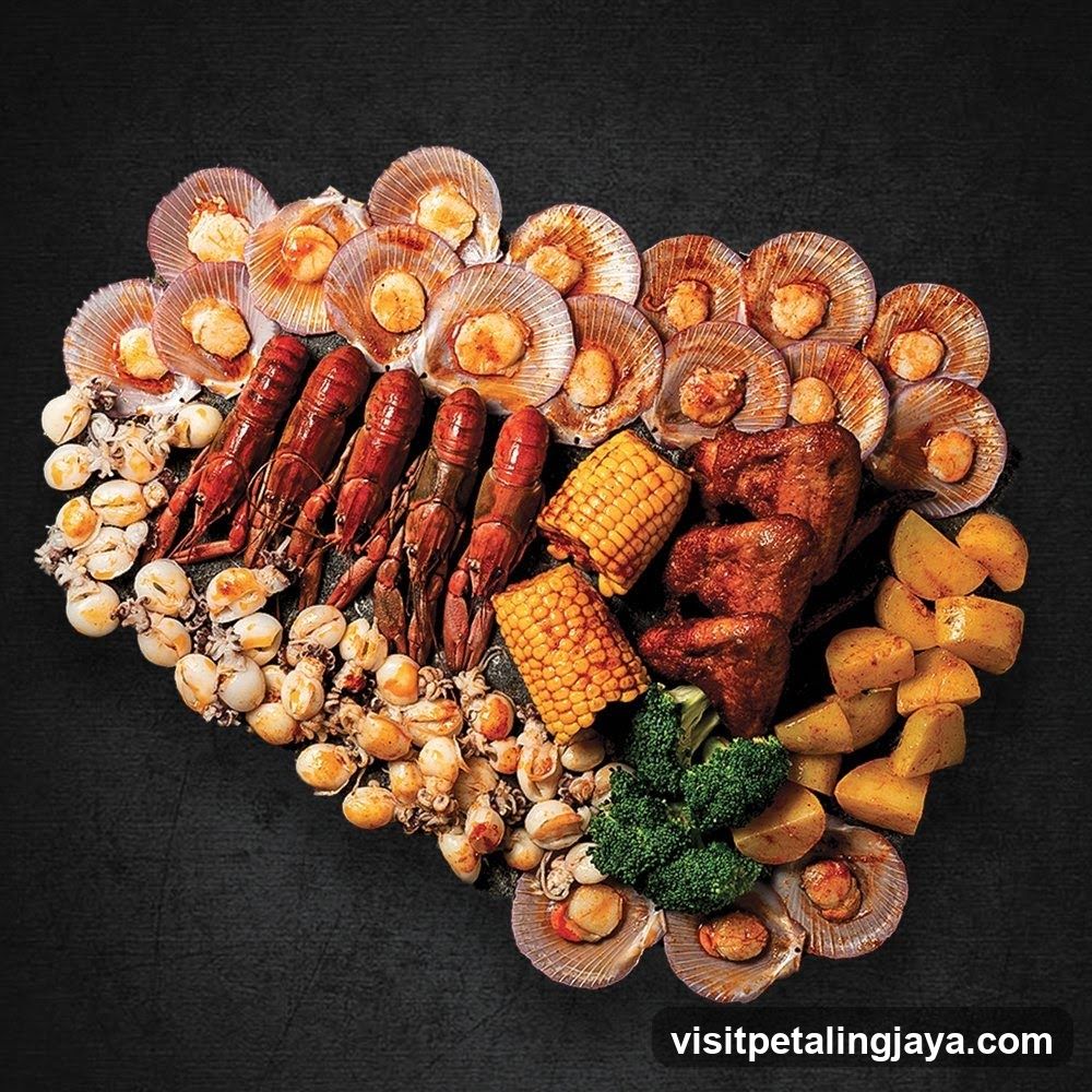 Seafood and Meat Platter Arranged in Heart Shape