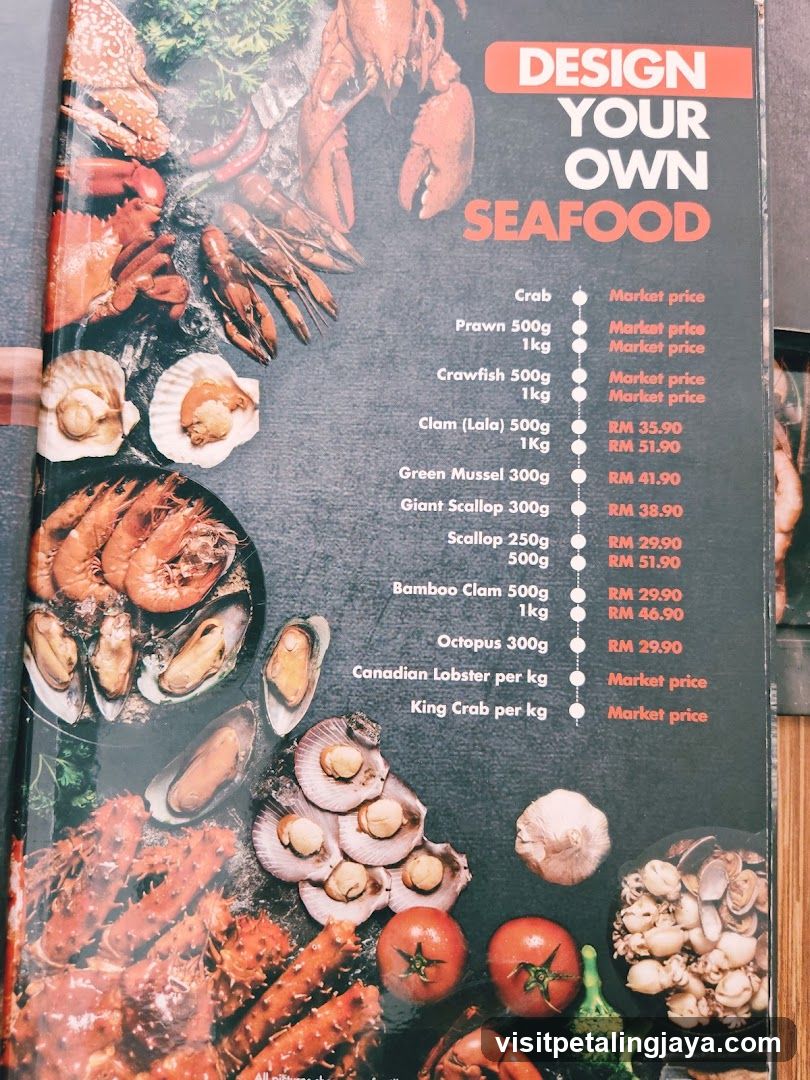 Design Your Own Seafood Menu