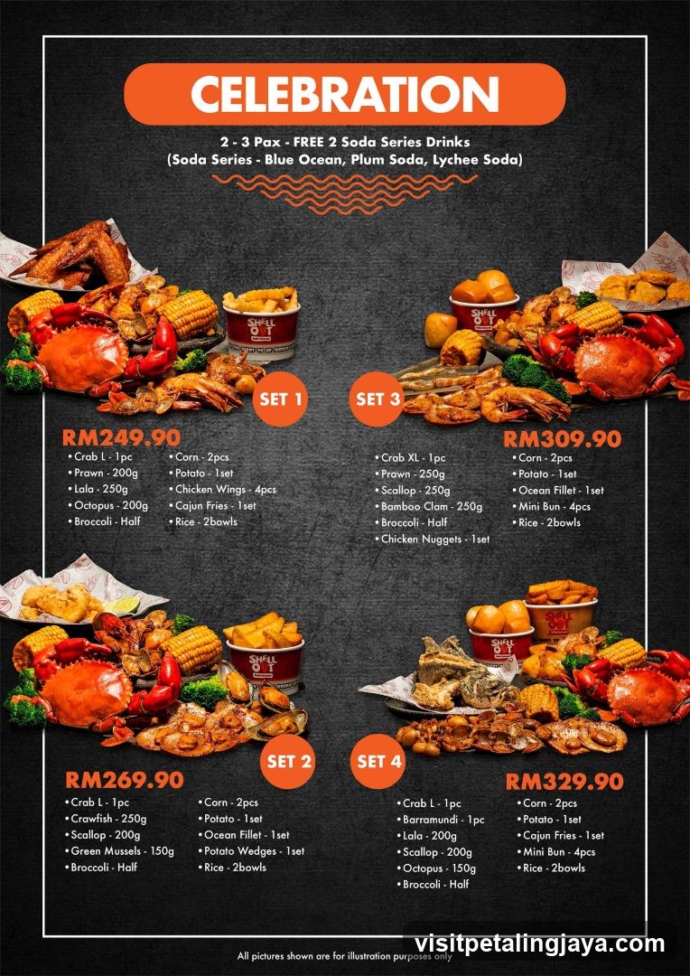 Celebration Seafood Menu