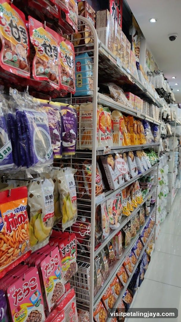 Aisle of snacks and confectionery in a store