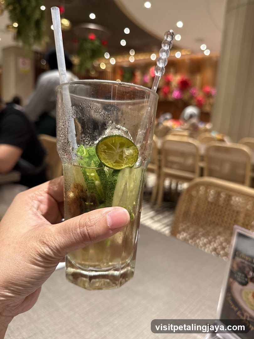 Lime and Mint Drink in Restaurant