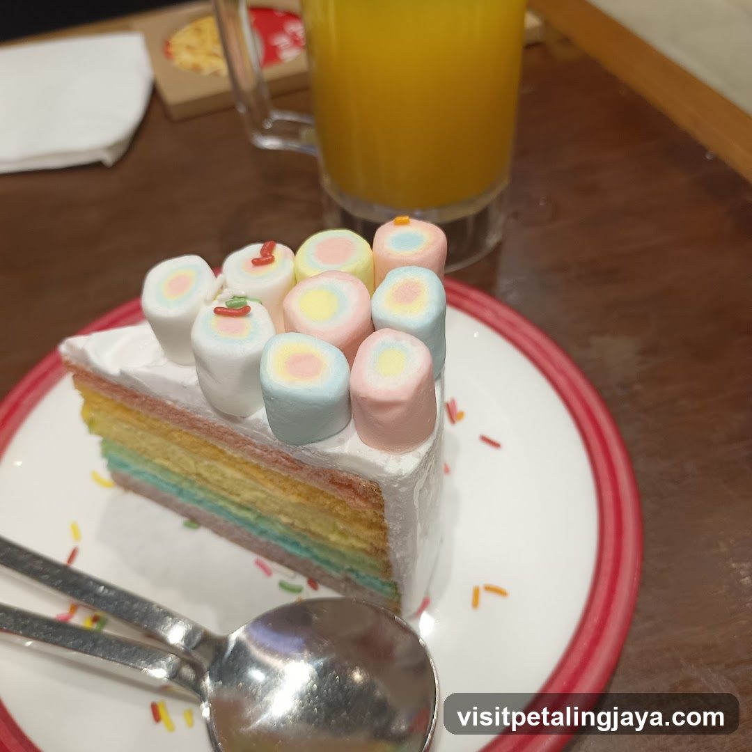 Rainbow Cake with Marshmallows