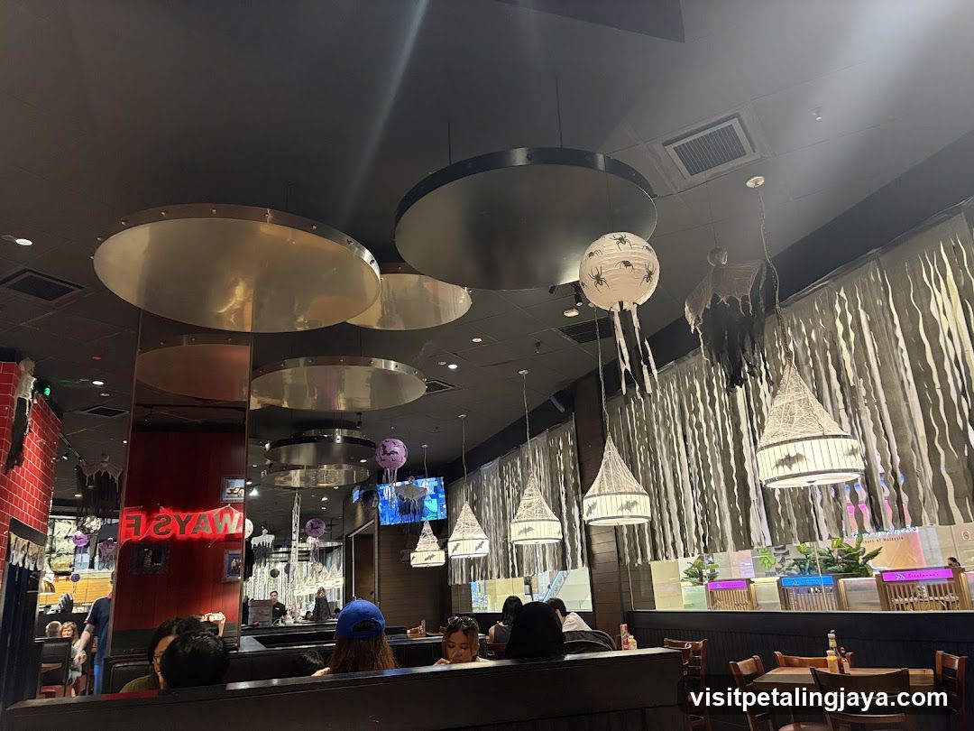 Restaurant Interior with Decorative Lighting