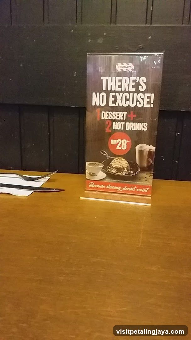 Fridays Dessert and Drink Deal Sign