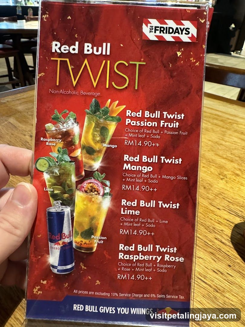 Red Bull Twist Menu