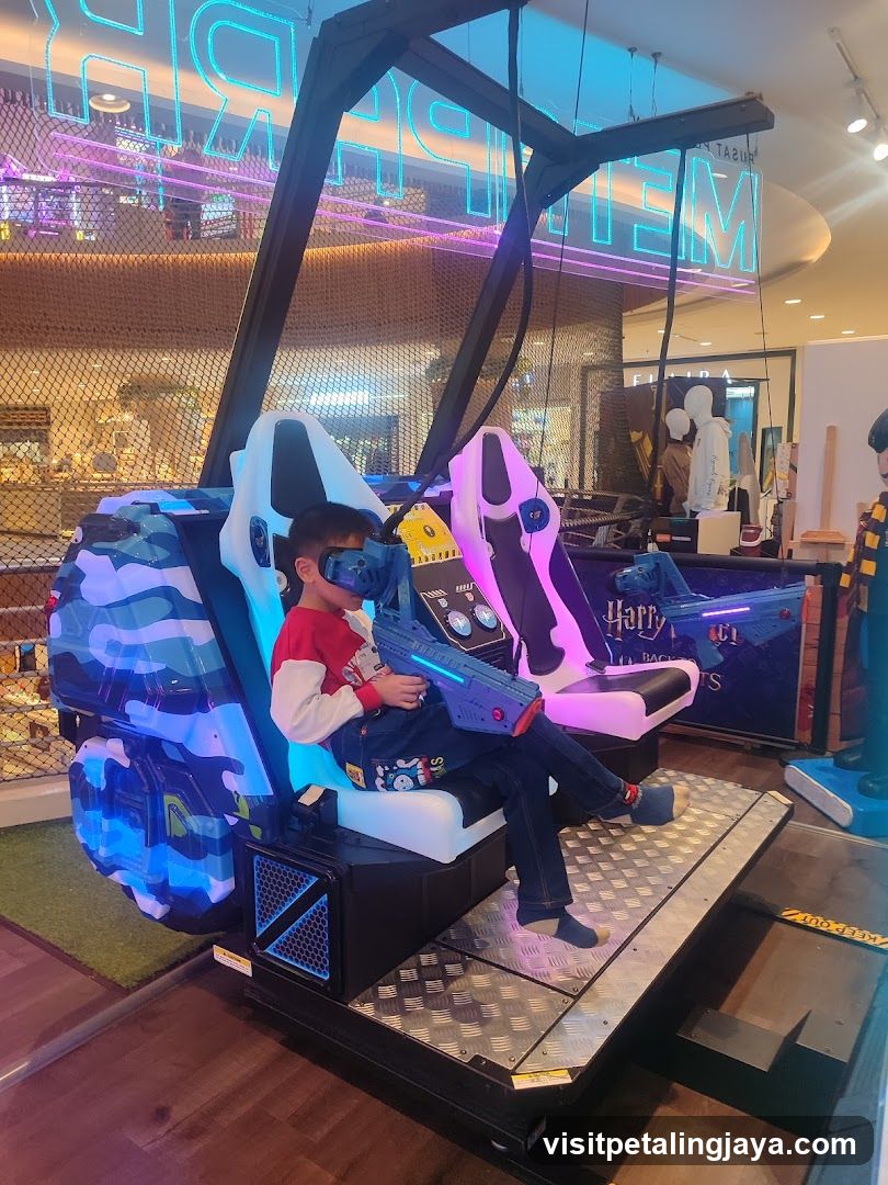 Kid Playing VR Game in Mall