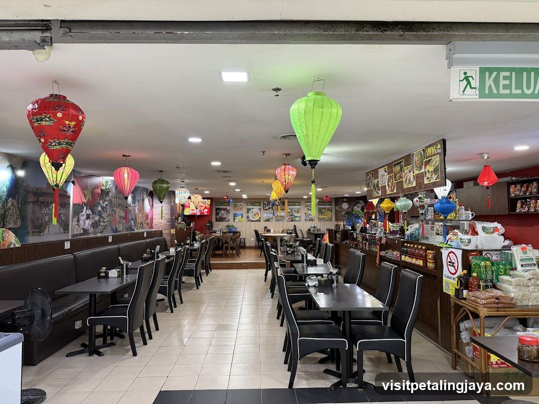 Restaurant Interior with Decorative Lanterns