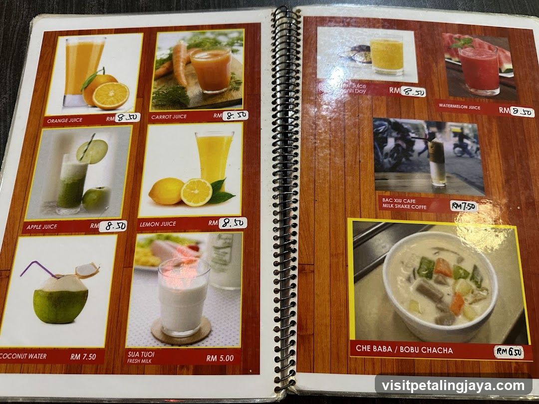 Juice and Drink Menu