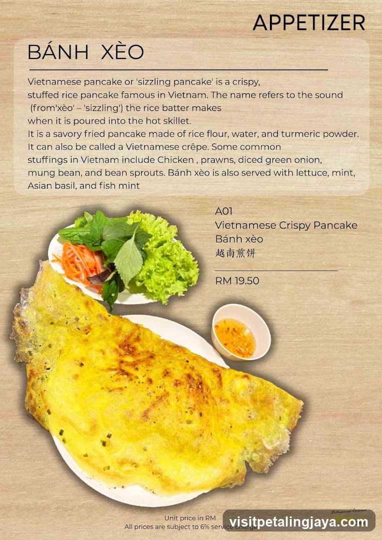 Bánh Xèo Menu Page