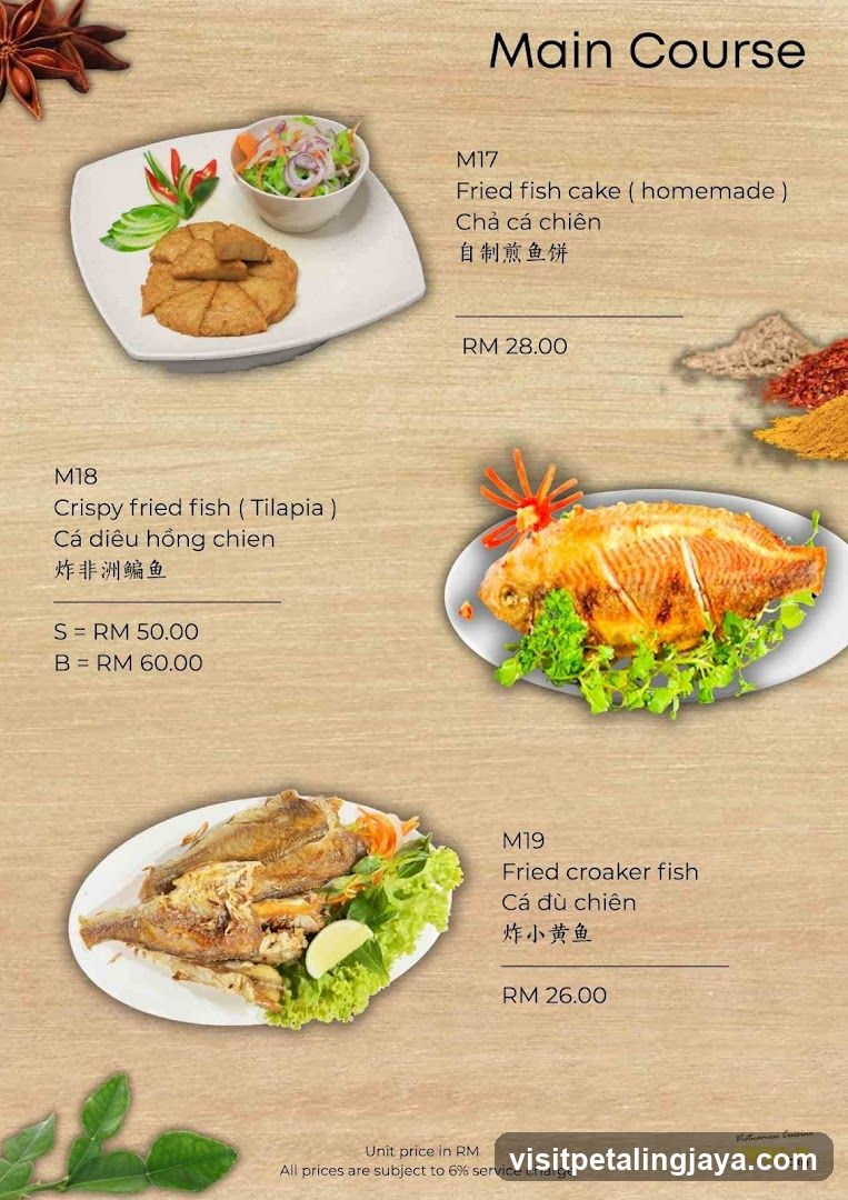 Main Course Menu