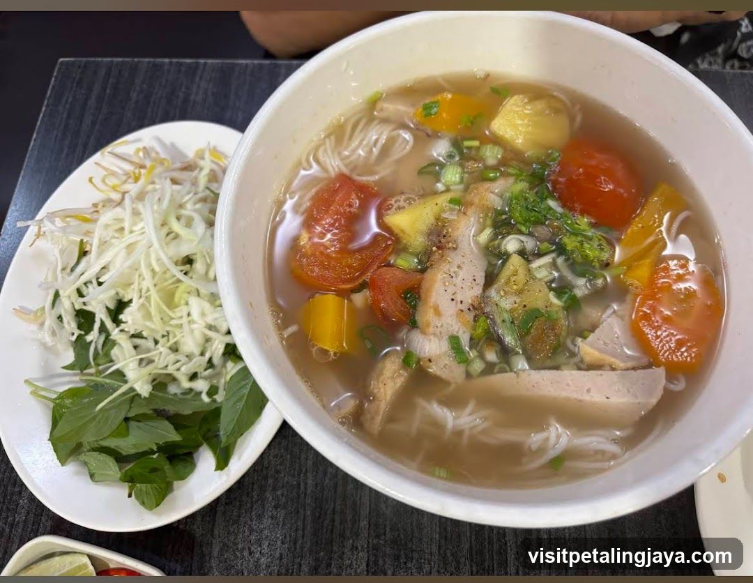 Bowl of Pho with Side Salad