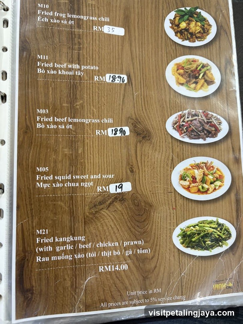 Fried Dishes Menu
