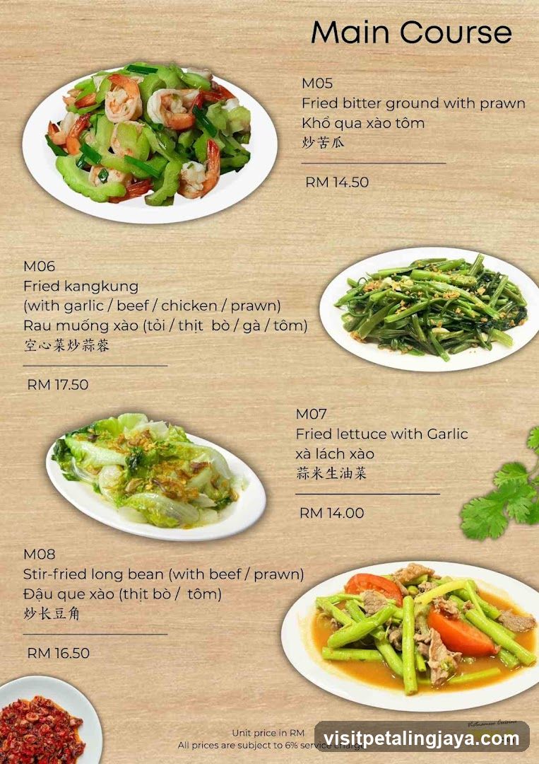 Main Course Menu