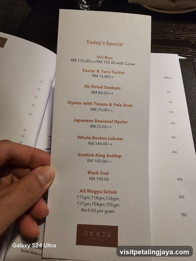 Today's Special Menu