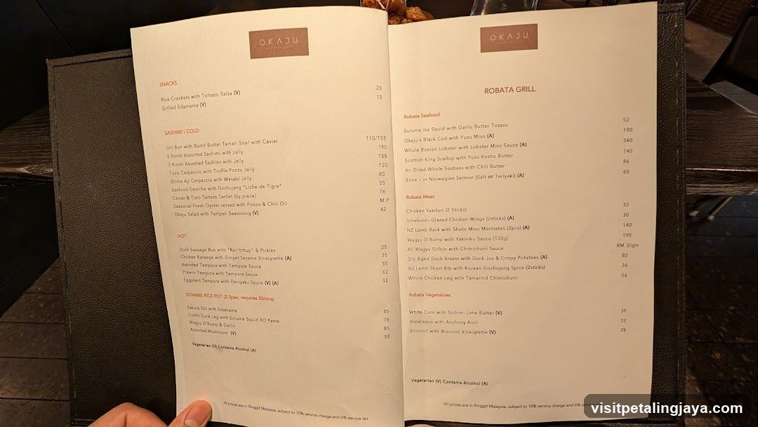 Okaju Menu
