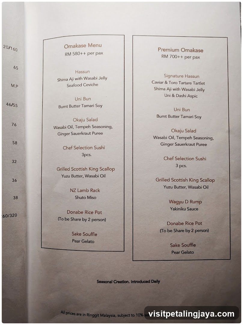 Omakase Menu & Premium Omakase