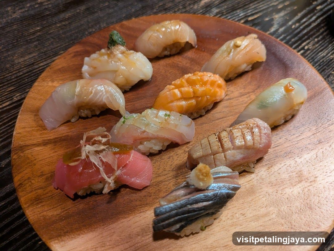 Sushi Platter on Wooden Board
