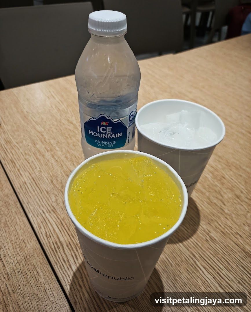 Drinks on a table