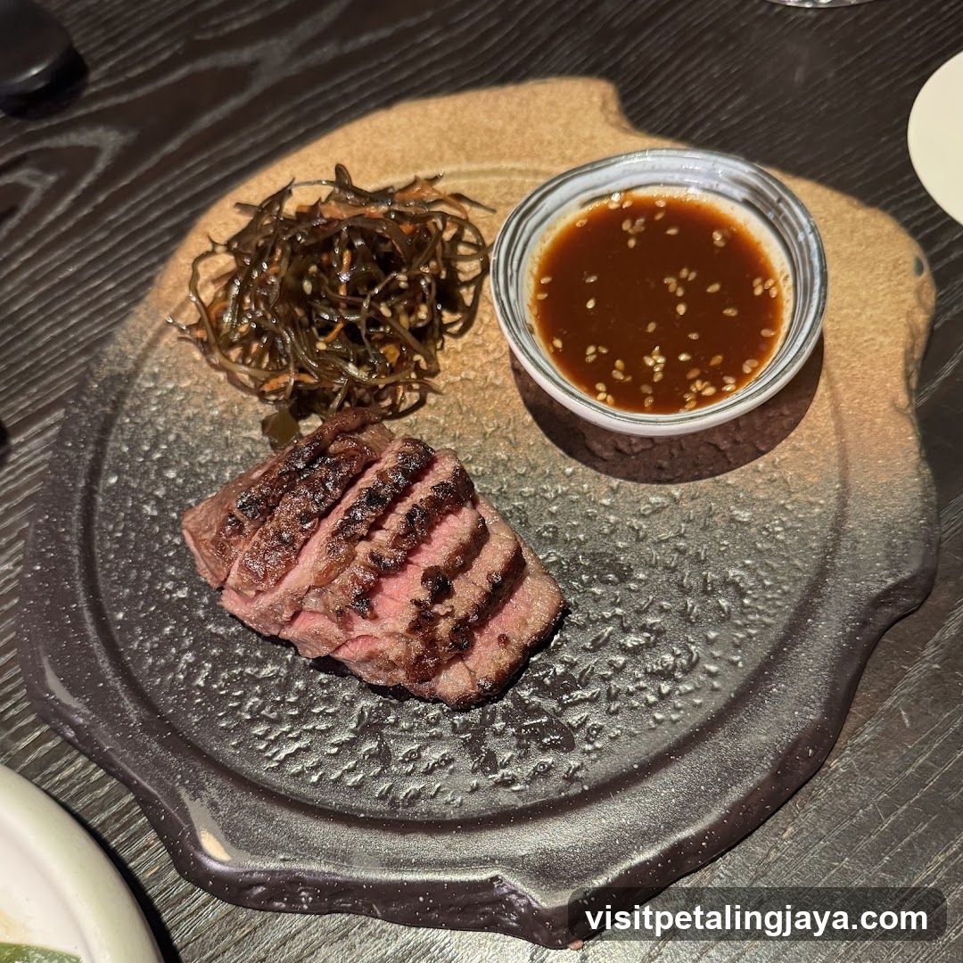 Grilled Beef with Sesame Sauce and Seaweed Salad