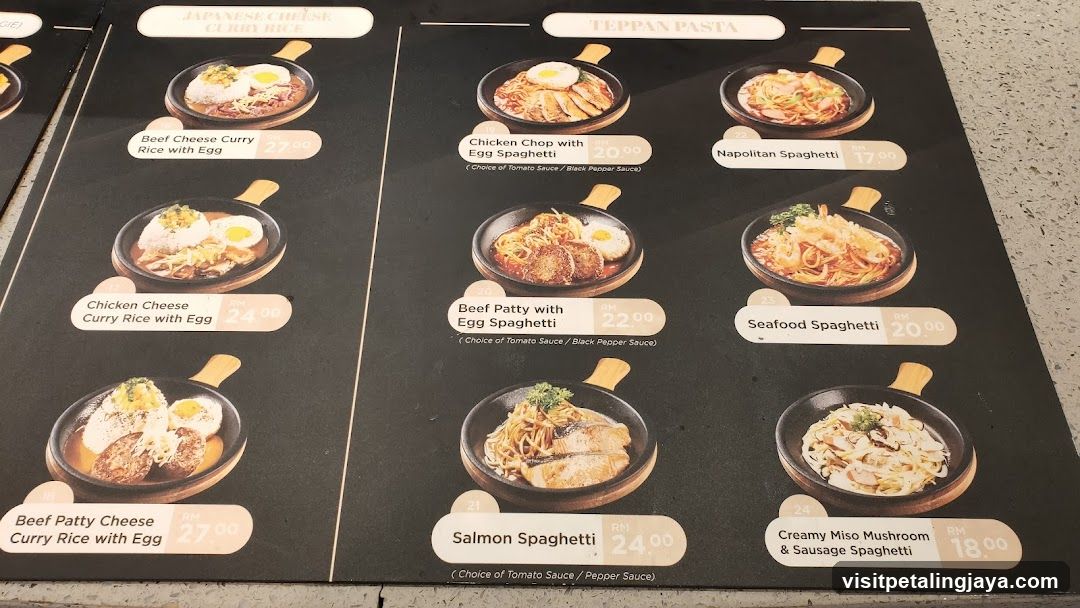 Spaghetti & Curry Rice Menu