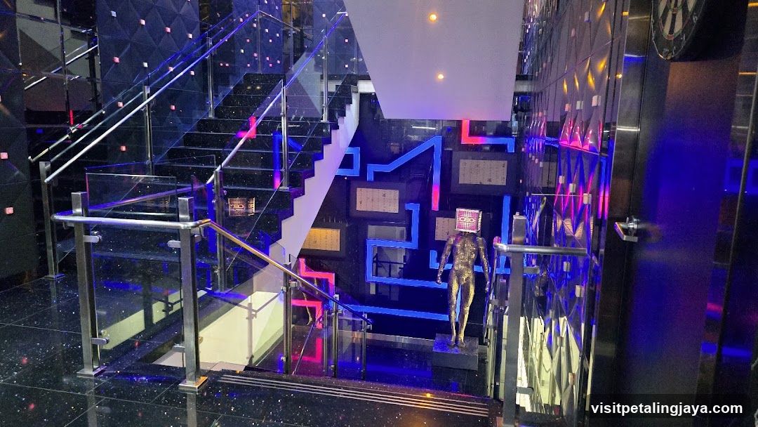 Staircase Interior with Neon Accents
