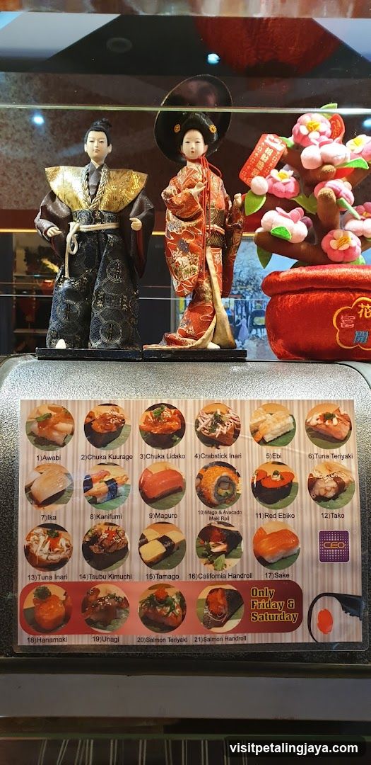Sushi Display with Traditional Figures