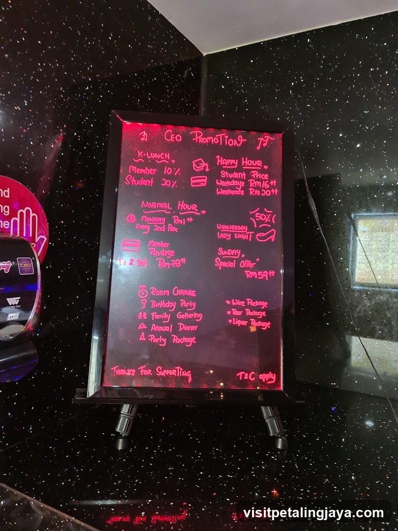 Red-lit Menu Board Display