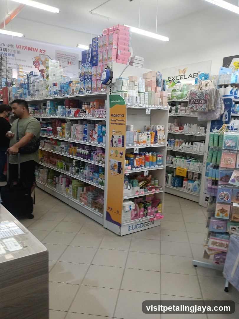 Interior of a pharmacy or health store