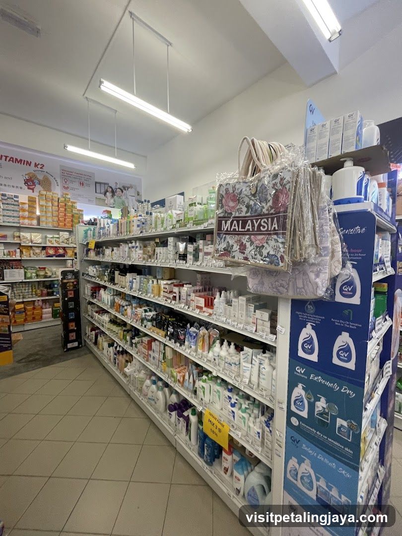 Interior of a pharmacy or health store